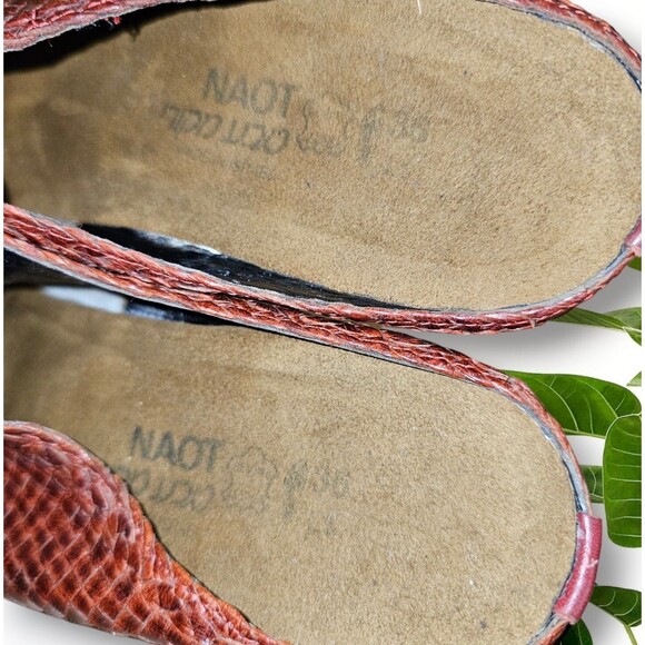 NAOT Woven Rust Brown Leather Slip On Comfort Mule Slide Block Heel EUR 36 US 6 - Picture 8 of 13